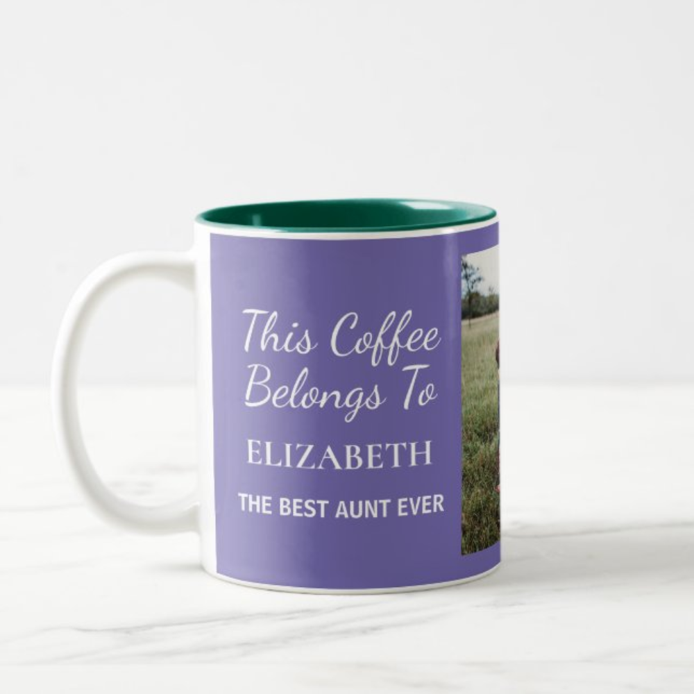 Personalized Aunt Photo Coffee Mug With Custom Name