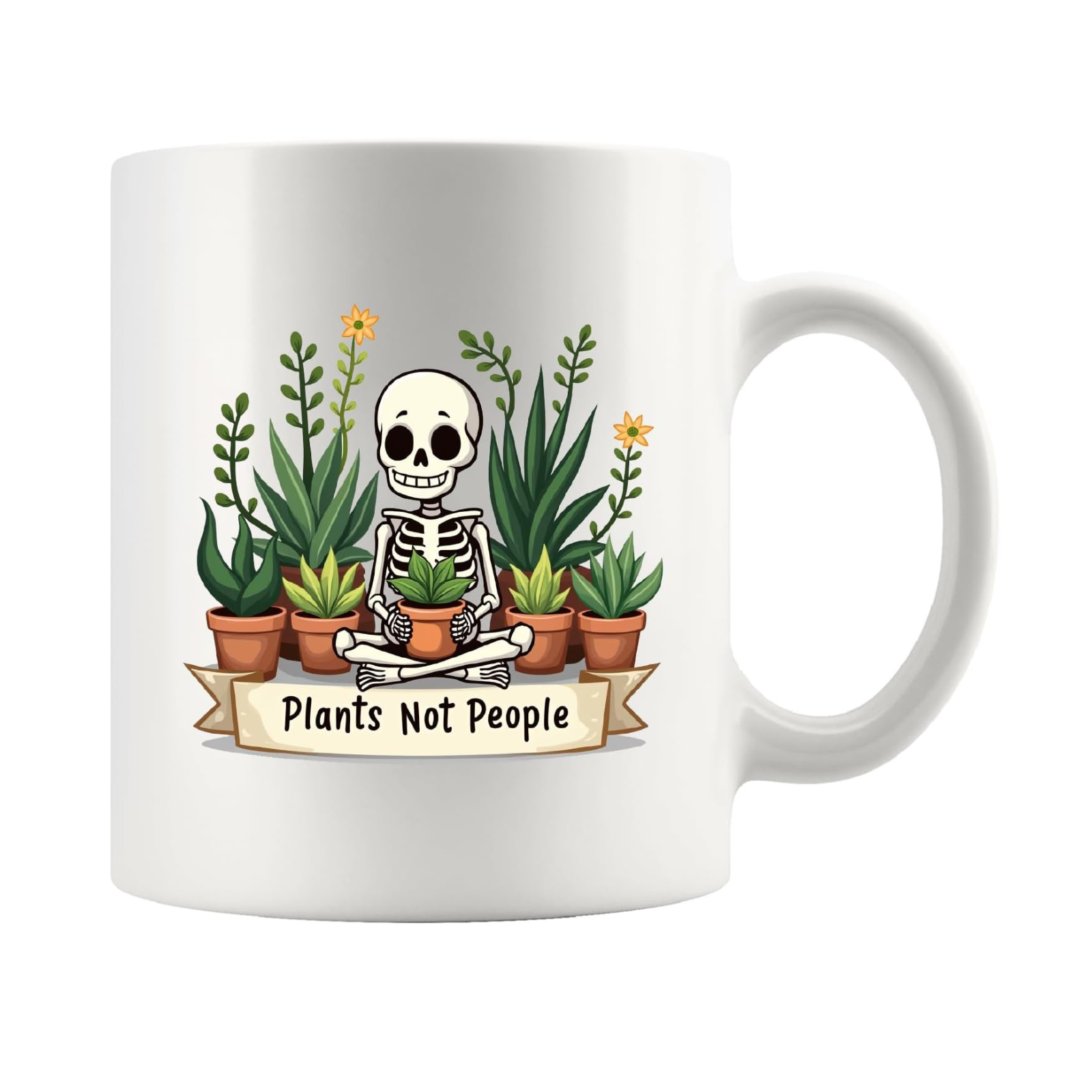 Plants Not People Printed Funny Gardening Themed Mug