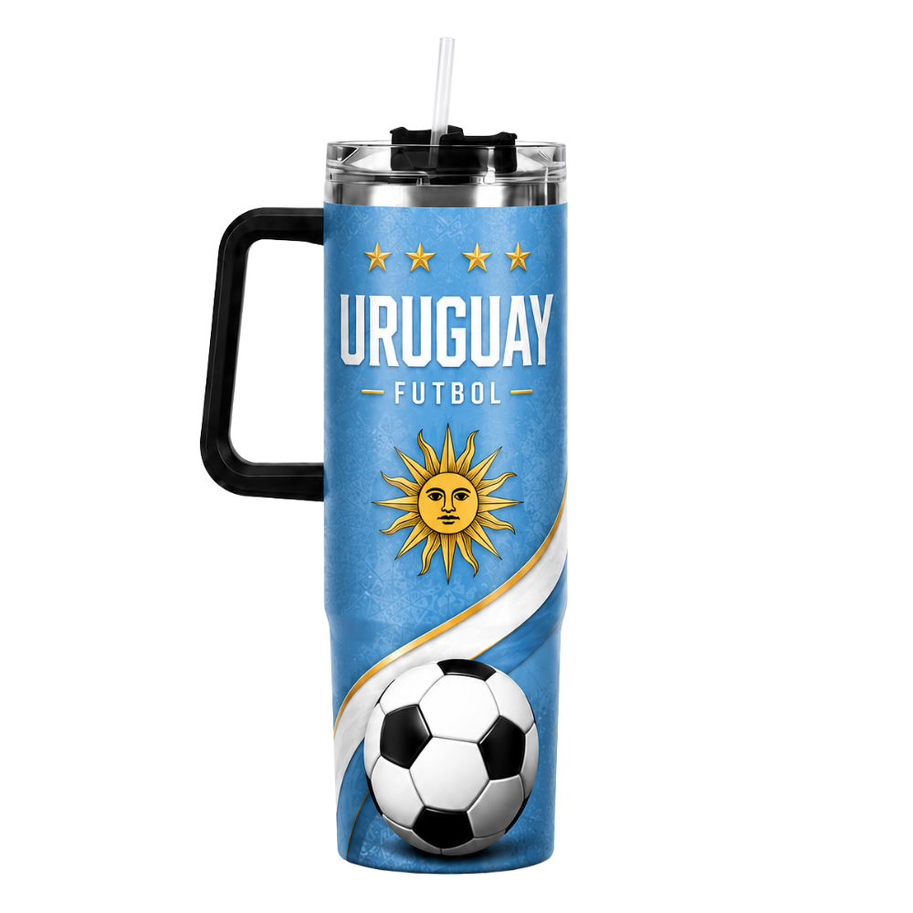 FIFA 2026 Uruguay Football Sports All Over Printed 40oz Tumbler With Straw And Lid
