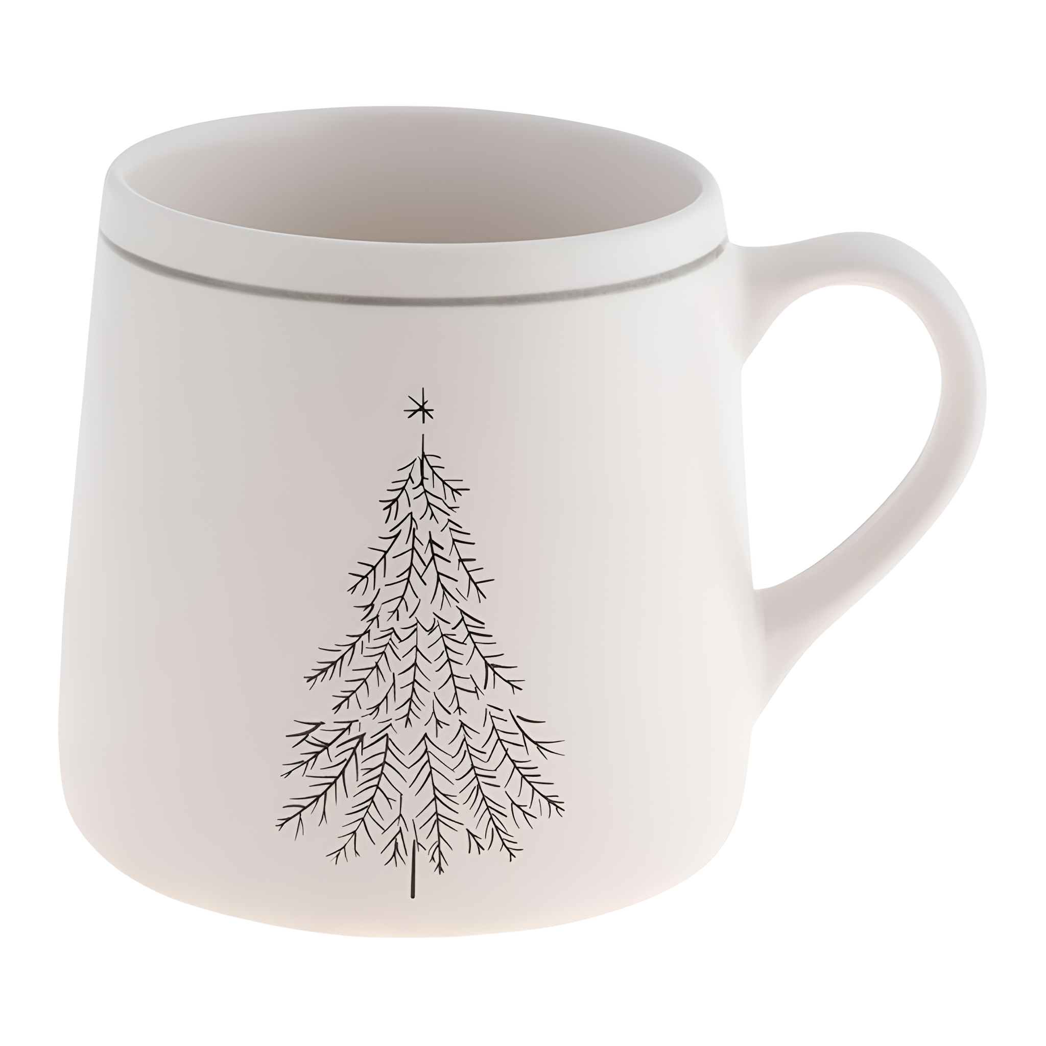 Winter Stoneware Mug With Seasonal Design
