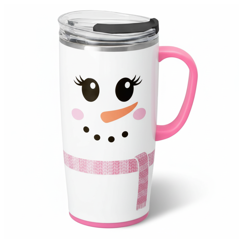 Christmas Insulated Travel Mug With Festive Bow Design