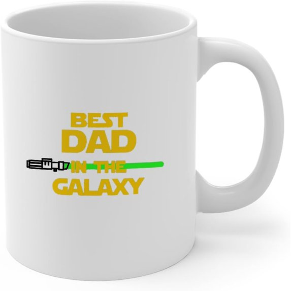 Best Dad in the Mug, 11 oz, Funny Space Father’s Day Gift, Cool Coffee Cup for Dad from Kids,Unique Fathers Day Present Idea for Daddy Husband Men Him