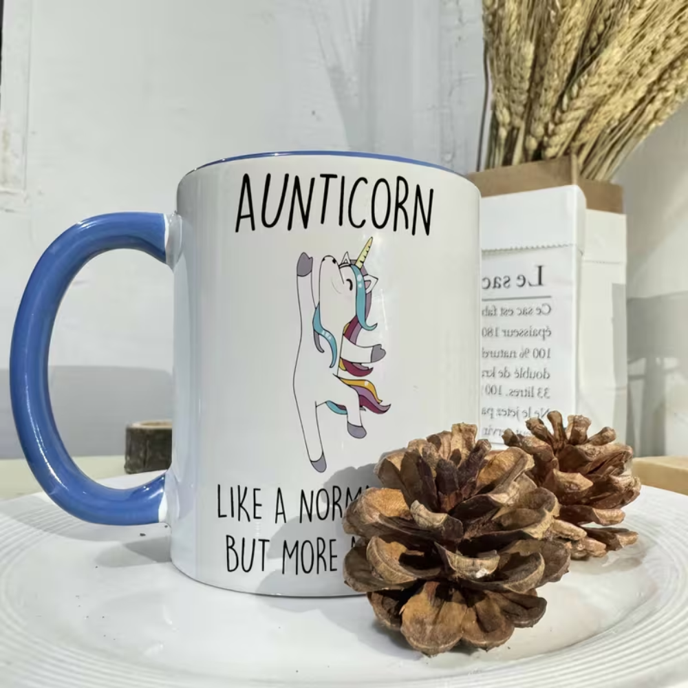 11 oz Ceramic Aunticorn Unicorn Coffee Mug Fun Gift Drinkware 1pc