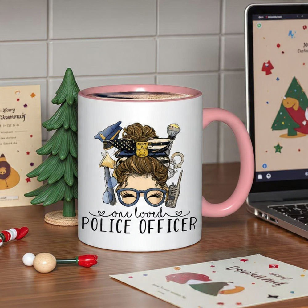 11oz Ceramic Police Officer Print Coffee Mug
