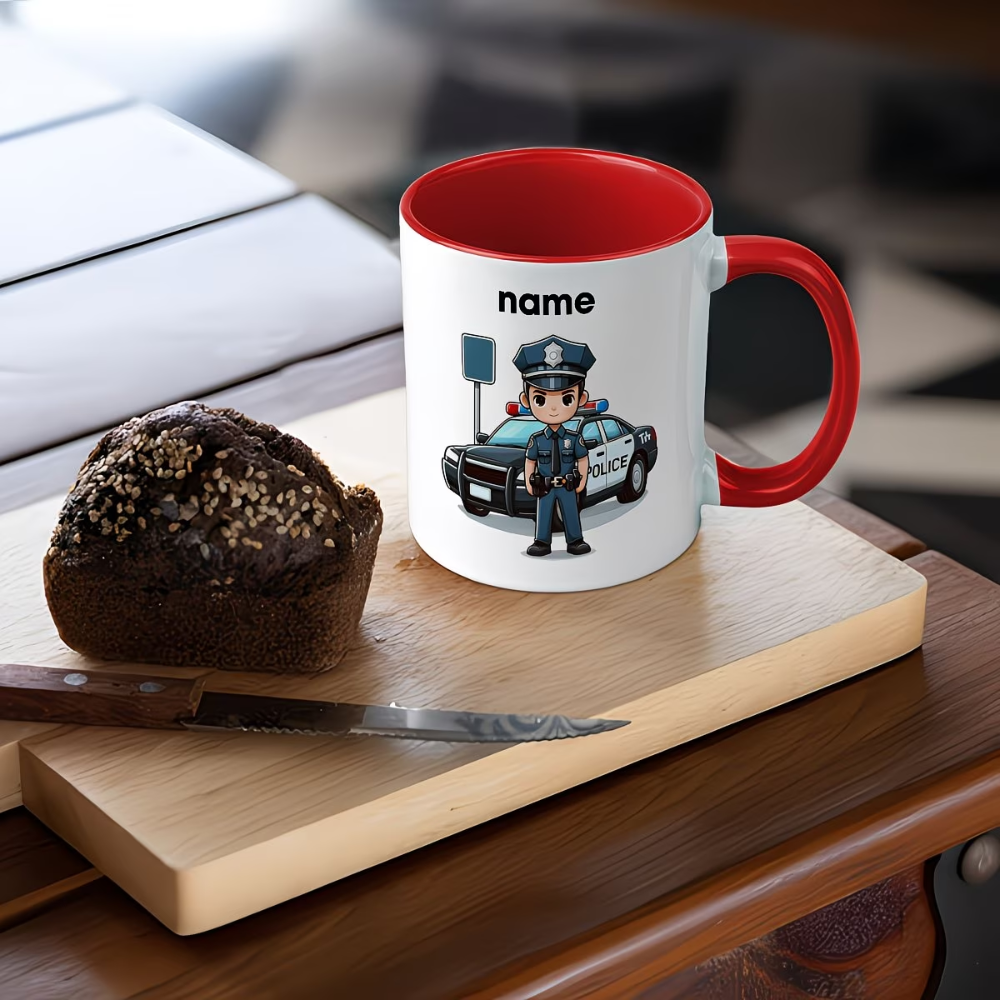 11oz Personalized Police Theme Ceramic Coffee Mug