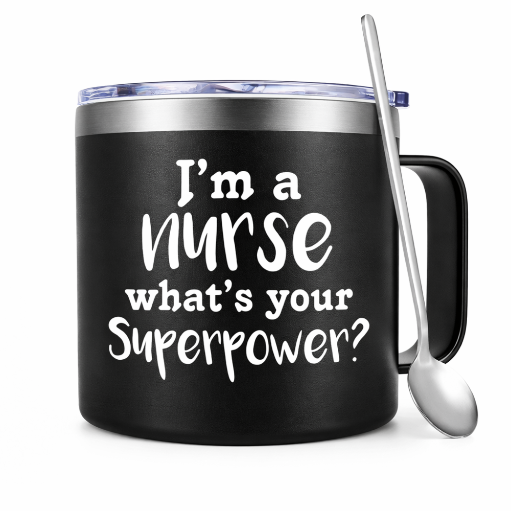 14oz Nurse Superpower Quote Print Coffee Mugs Set