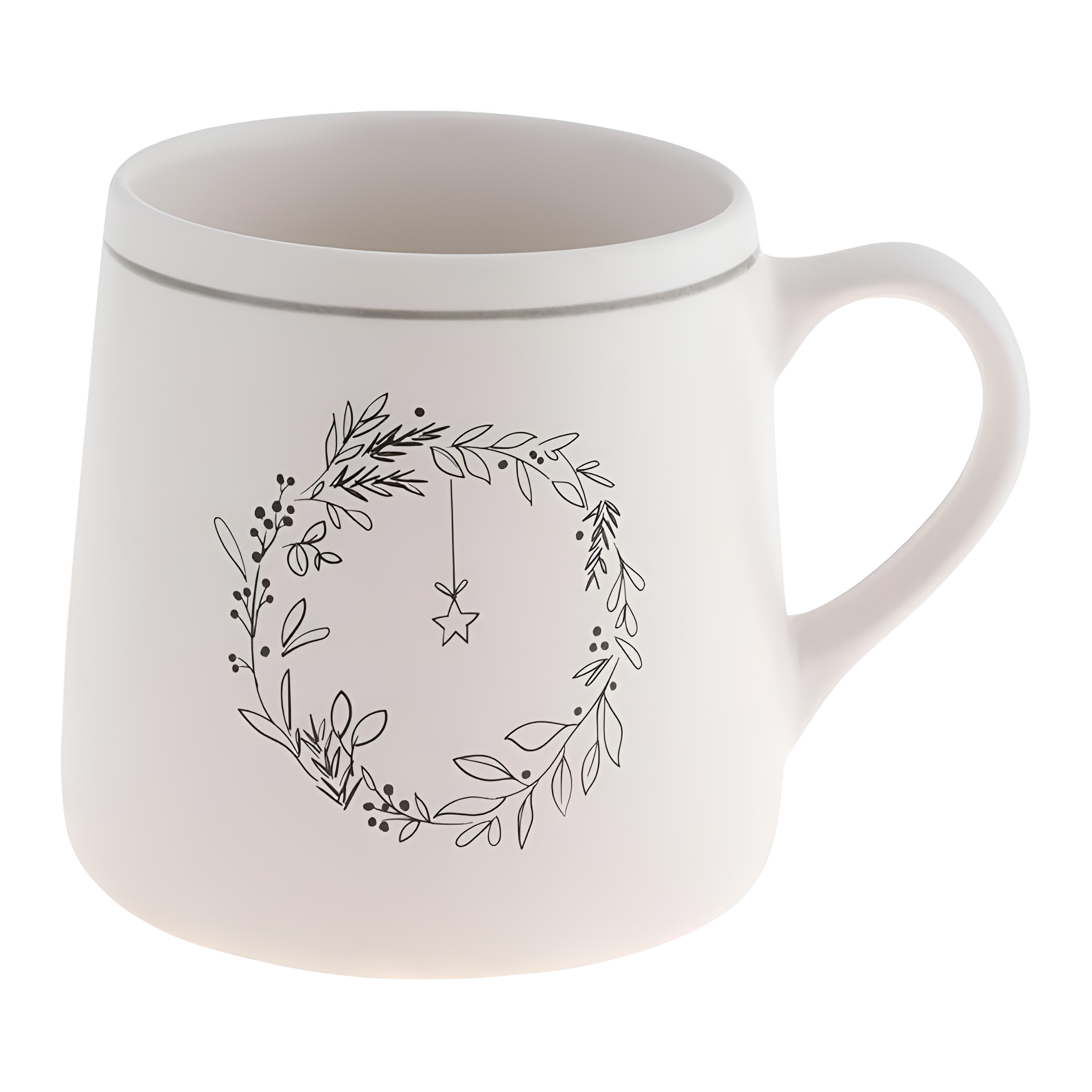 Winter Stoneware Mug With Seasonal Design