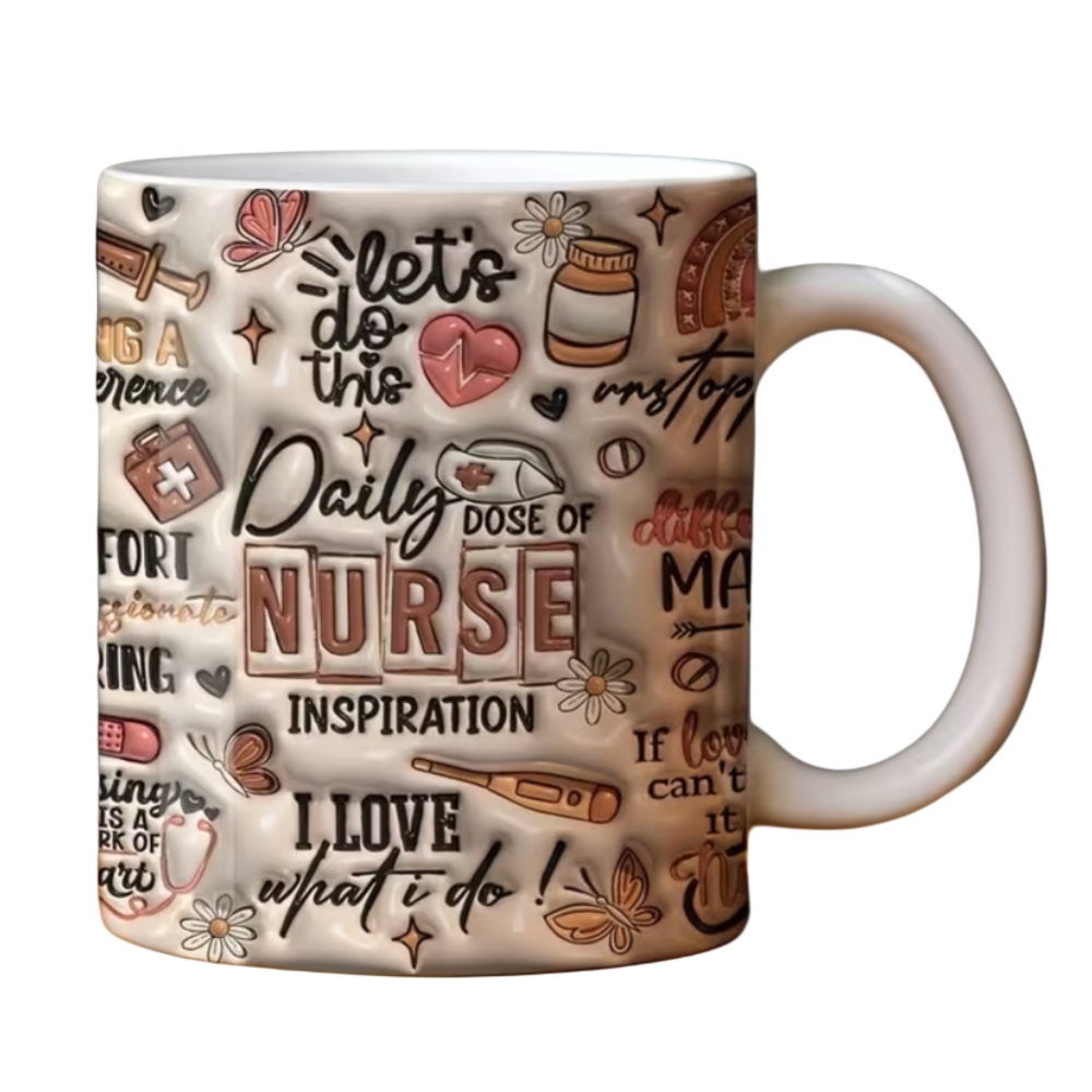 Vintage Nurse Ceramic Coffee Mug, 11 Oz Nurse Design Mug, Nurse Gift