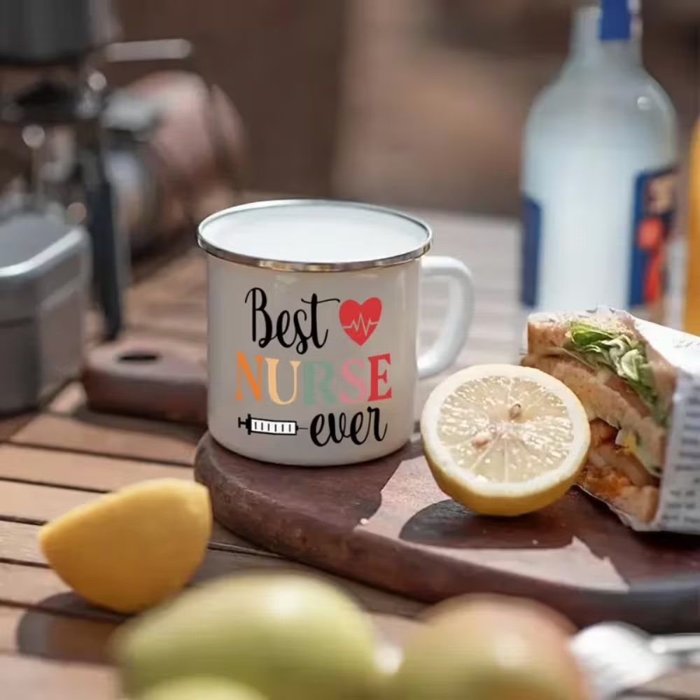 Nurse Ever 12oz Enamel Coffee Mug - Perfect Gift for Nurses