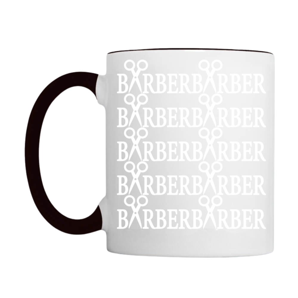 Barber Printed With Scissors Design Coffee Mug