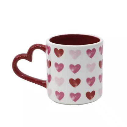 16 Oz Cordate Shaped Ceramic Mug - Vibrant and Functional Drinkware - Mineral Mug