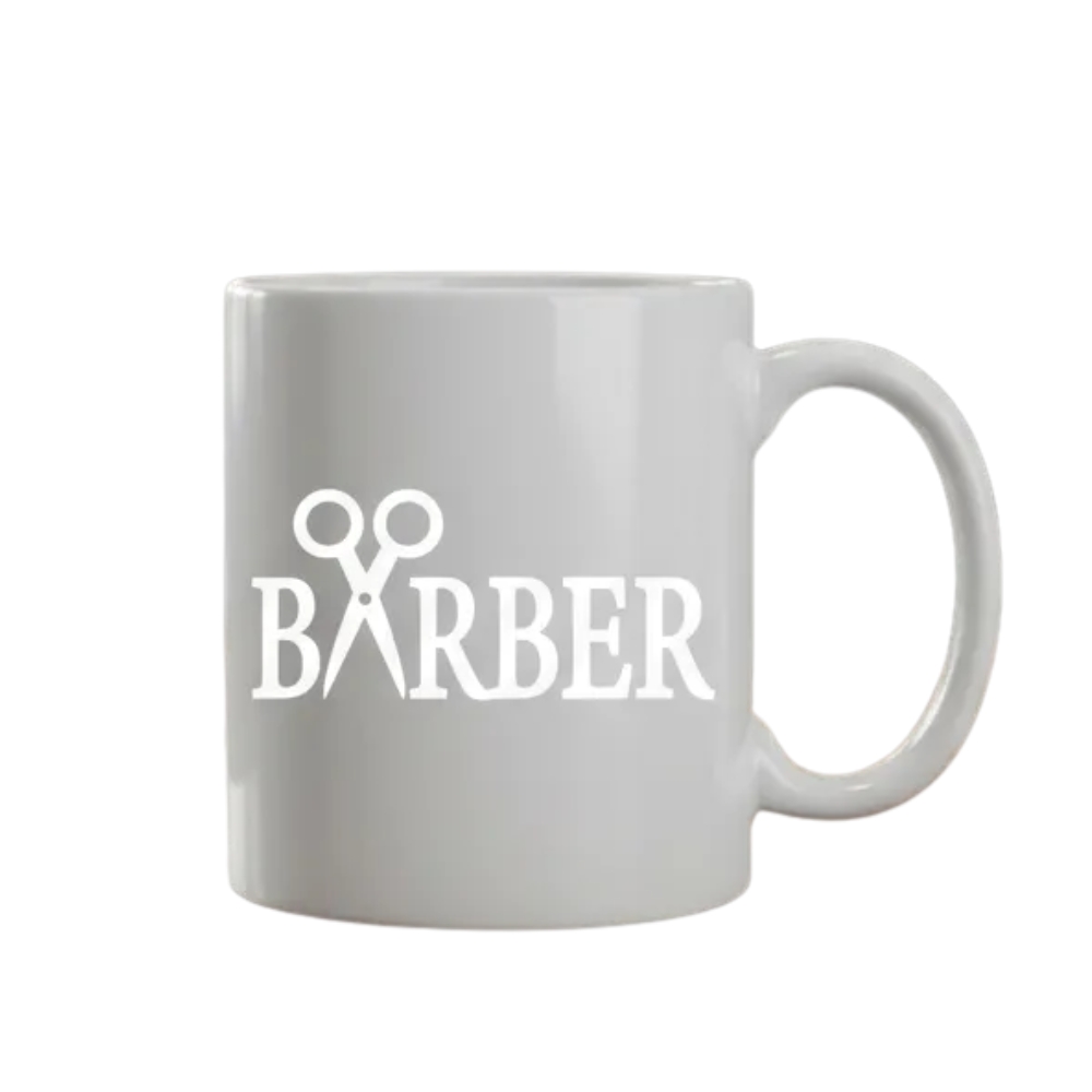Barber Printed With Scissors Design Coffee Mug