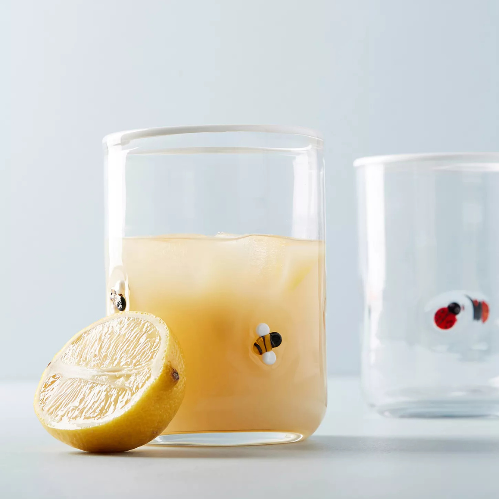 Embossed Glass Tumbler-Mineral Mug