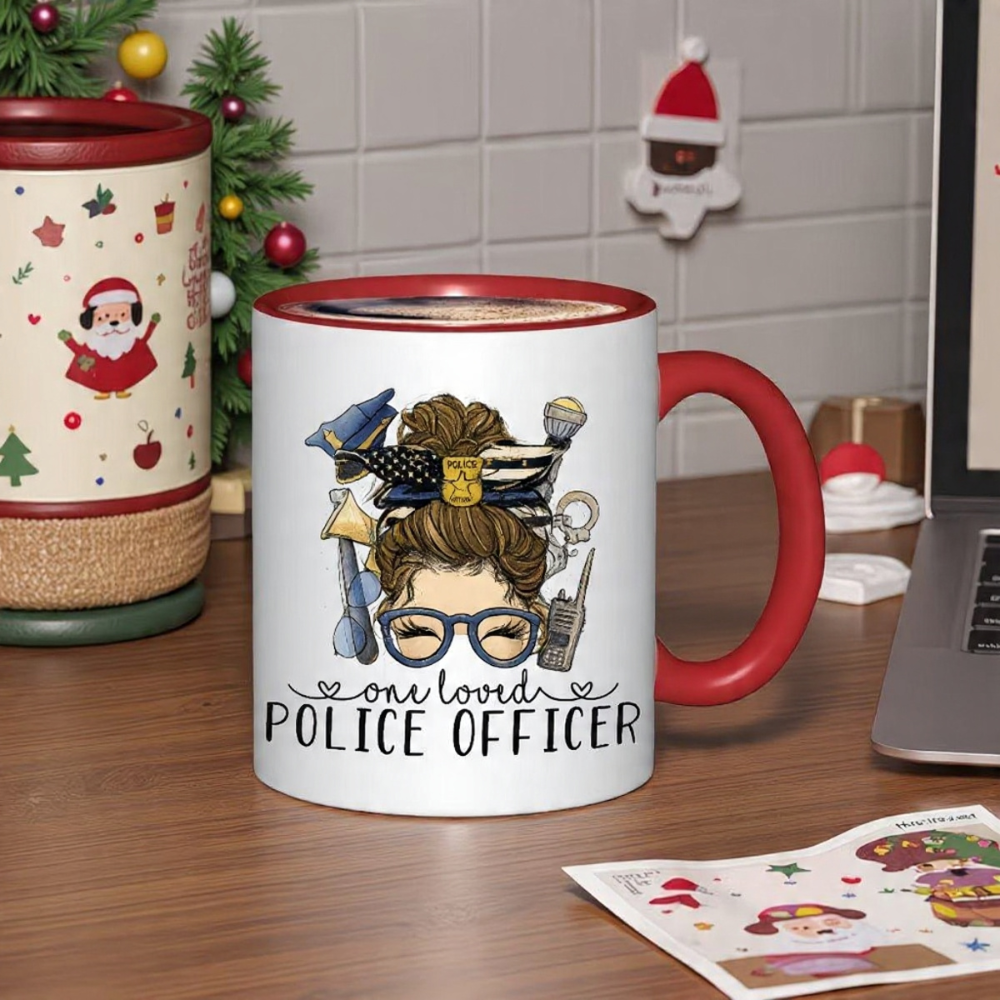 11oz Ceramic Police Officer Print Coffee Mug