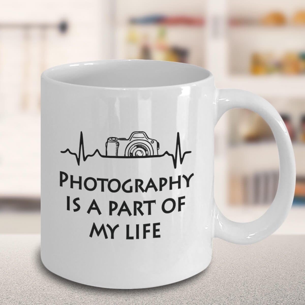 Photography Heartbeat Coffee Mug Photographer Life Quote Gift