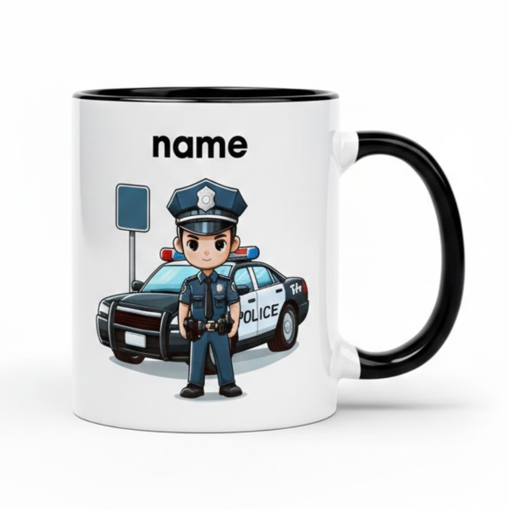 11oz Personalized Police Theme Ceramic Coffee Mug