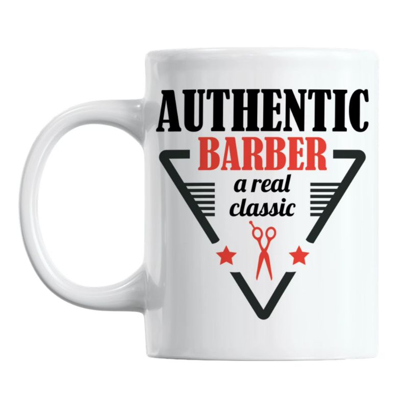 Authentic Barber Appreciation Coffee Mug Classic White Ceramic Barber Gift