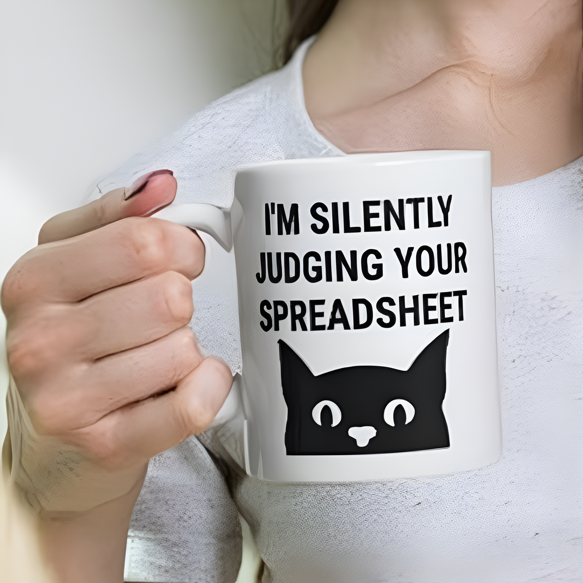Silently Judging Spreadsheet Quote Printed Ceramic Mug