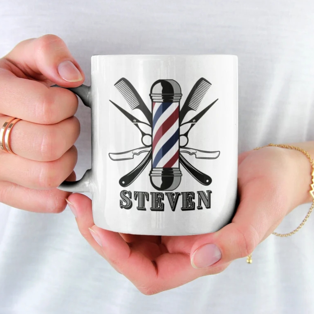 Personalized Barber Mug: Hairdresser Gift, Shave Cup