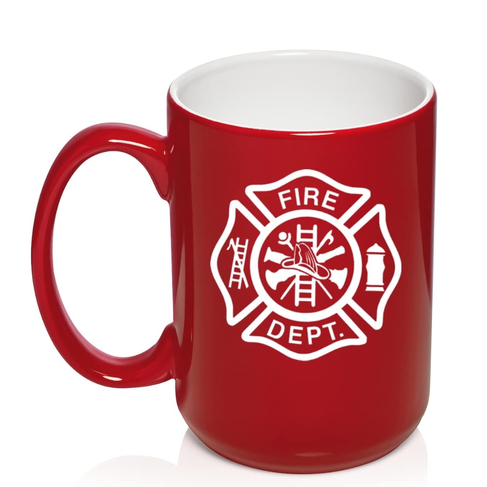 Maltese Cross Firefighter Ceramic Coffee Mug Tea Cup Gift