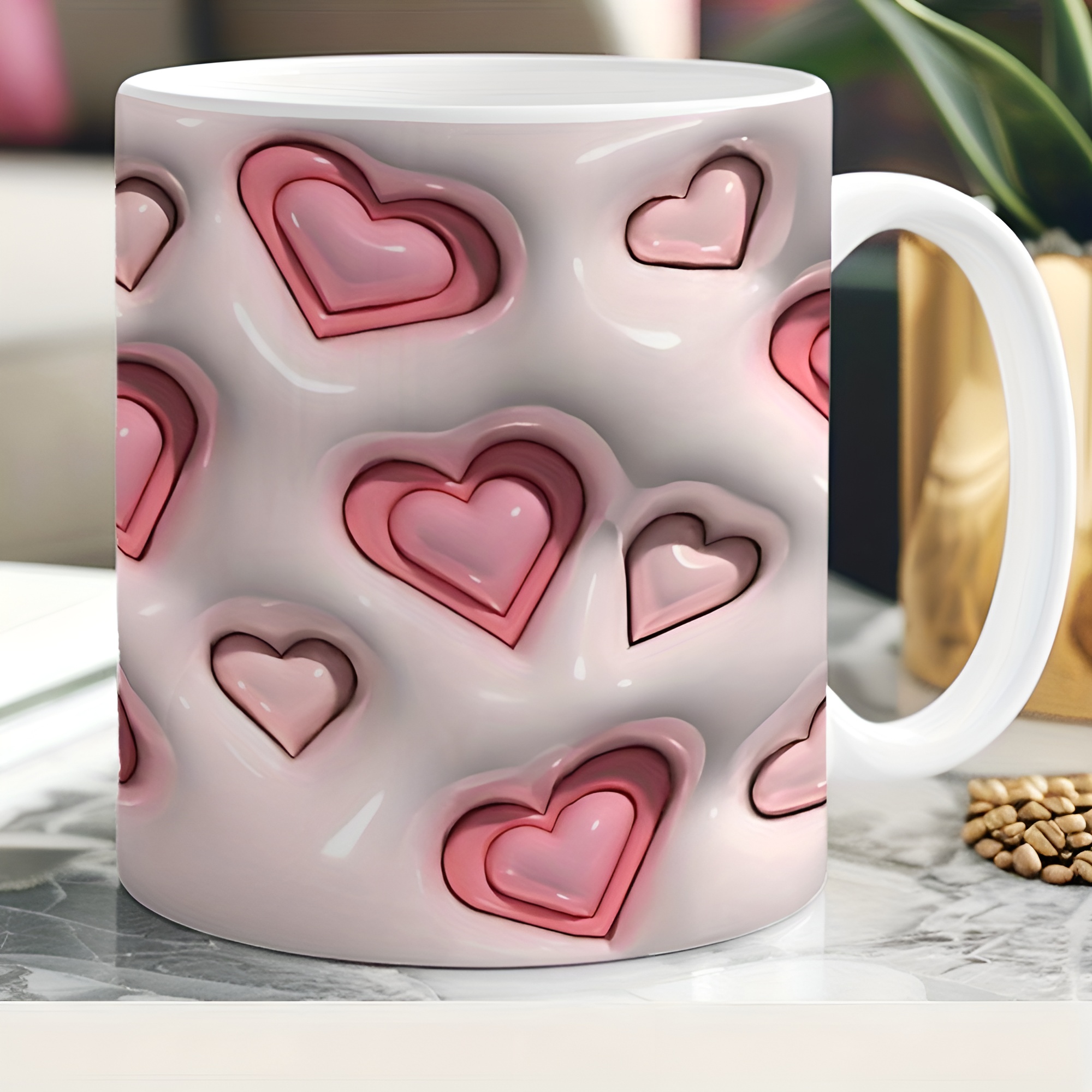 11oz Glossy Pattern Ceramic Coffee Mug