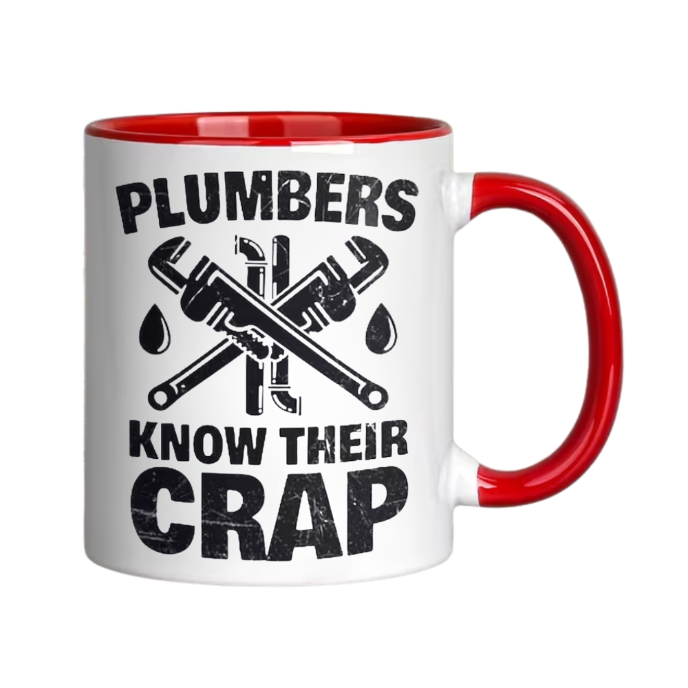 Plumbers Know Their Crap Mug, Funny Plumbing, Plumber Coffee Mugs