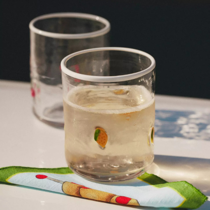 Embossed Glass Tumbler-Mineral Mug