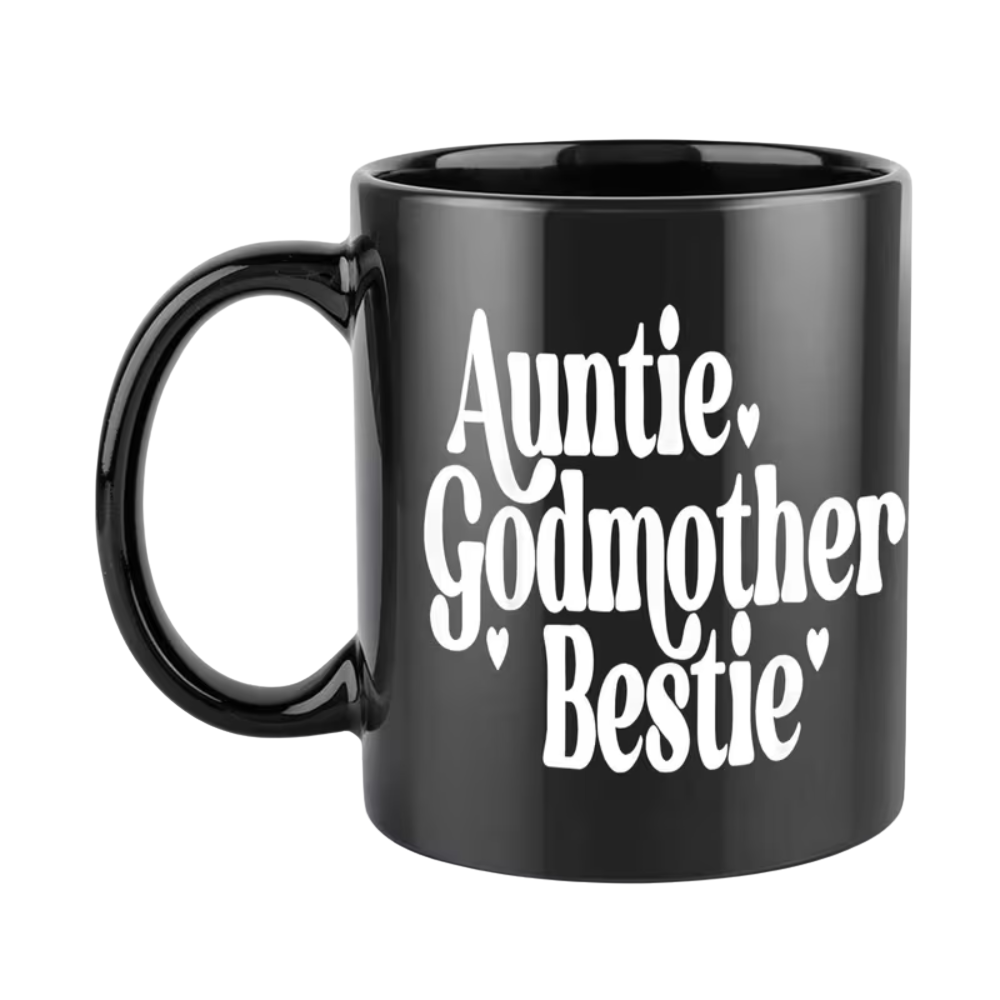 Auntie Godmother Bestie Text Print 11oz Ceramic Coffee Mug