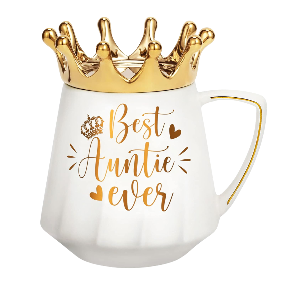 Ceramic Coffee Mug With Crown Design For Aunt 1