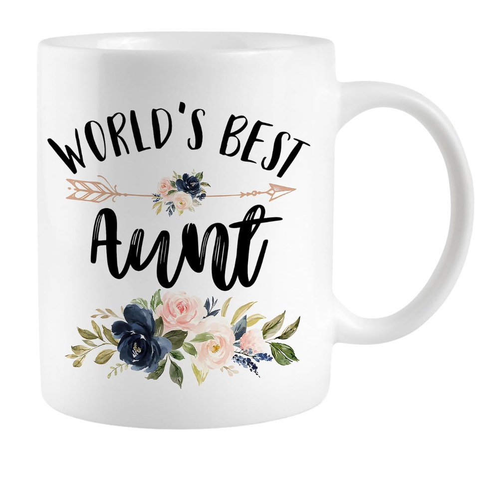 Floral Design Ceramic Coffee Mug For Aunt