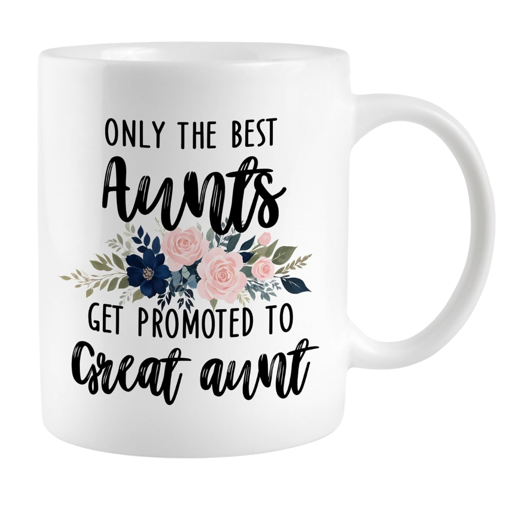 Aunt Coffee Mug With Floral Quote Design