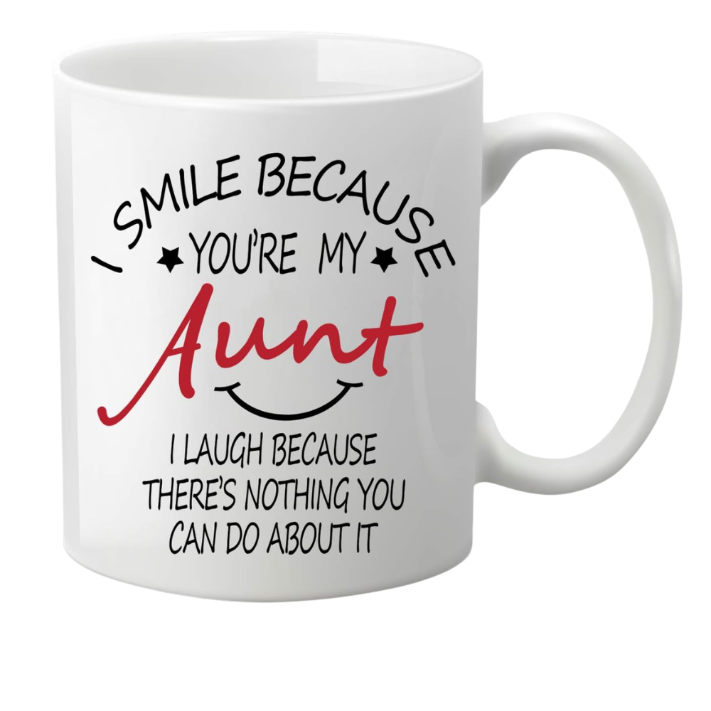Funny Aunt Quote Text Printed 11 Oz Ceramic Coffee Mug With Double Sided Design