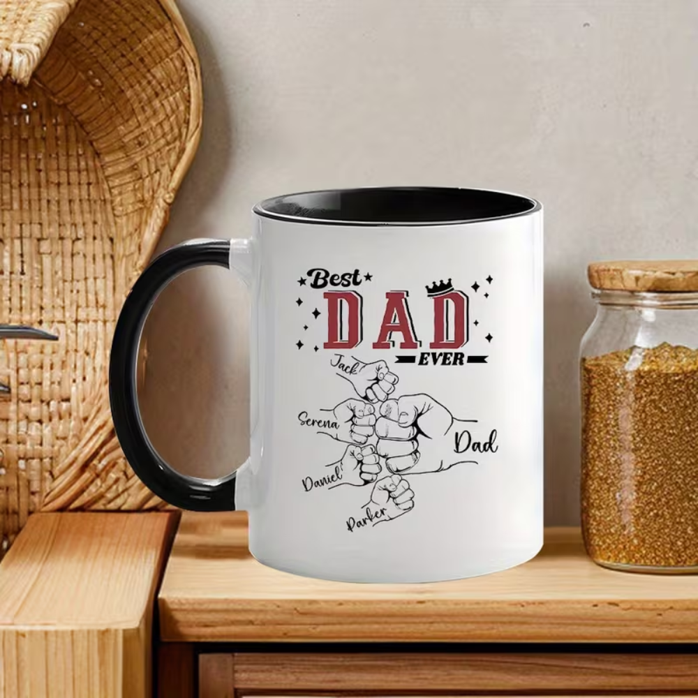 Personalized Photo Coffee Mug for Dad Custom Text Ceramic Drinkware