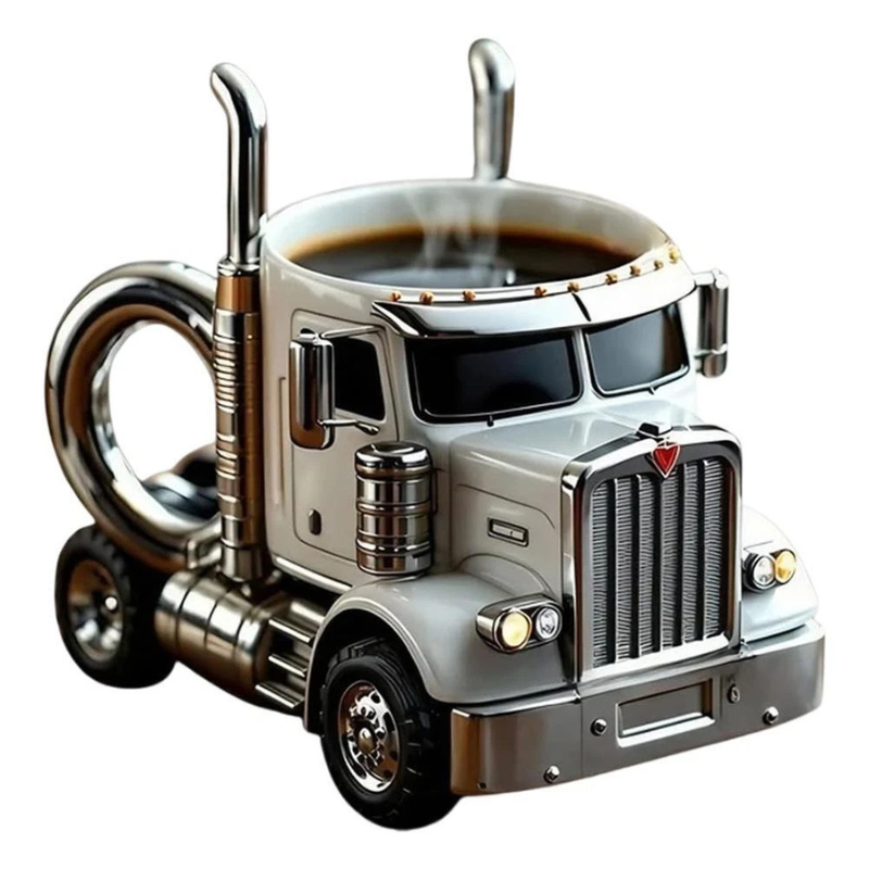 Handcrafted Truck Coffee Mug, Semi-truck Coffee Mugs for Truck Lovers