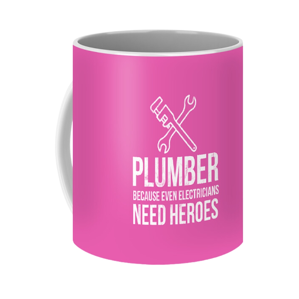 Plumber Because Even Electricians Need Heroes Funny Coffee Mug