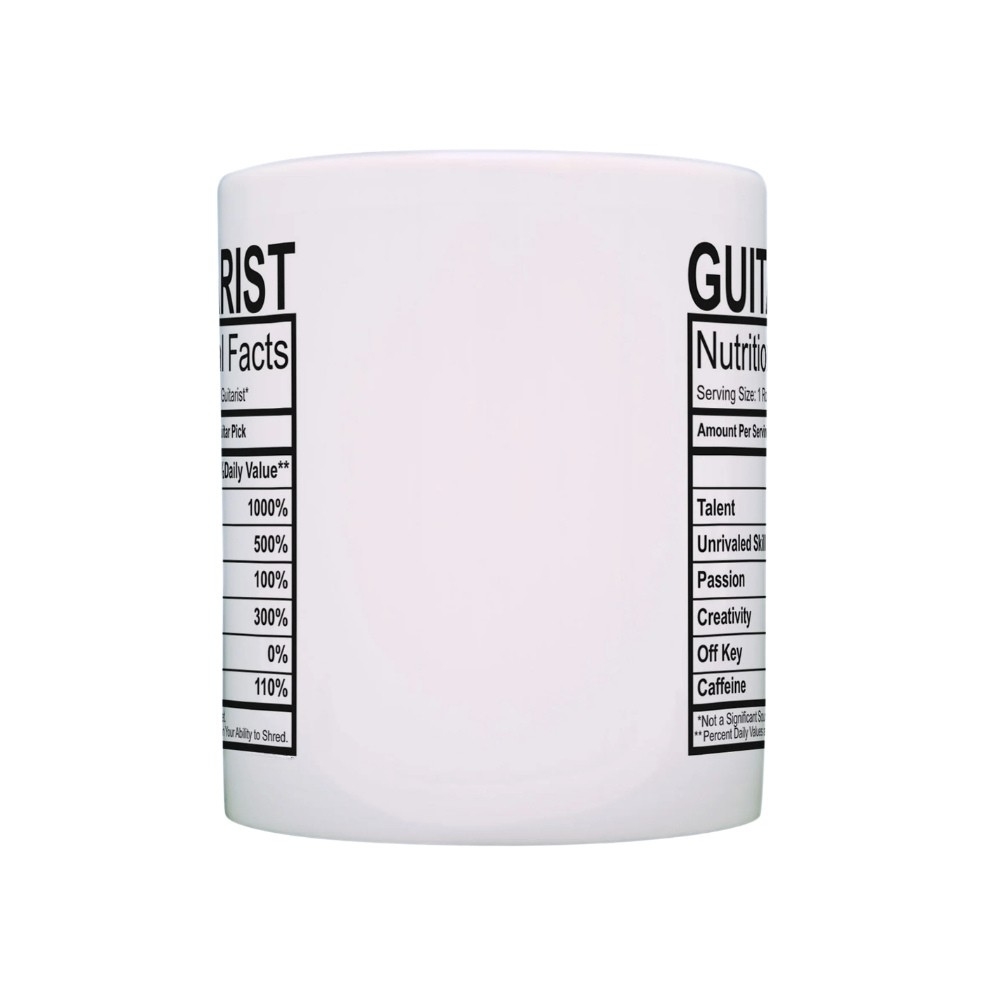 Guitar Mug Guitarist Nutritional Facts Guitar Themed Gifts for Men Coffee Mug