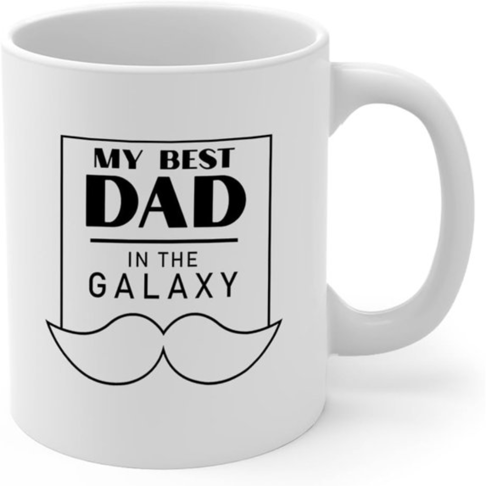 Best Dad in the Mug, 11 oz, Funny Space Father’s Day Gift, Cool Coffee Cup for Dad from Kids,Unique Fathers Day Present Idea for Daddy Husband Men Him