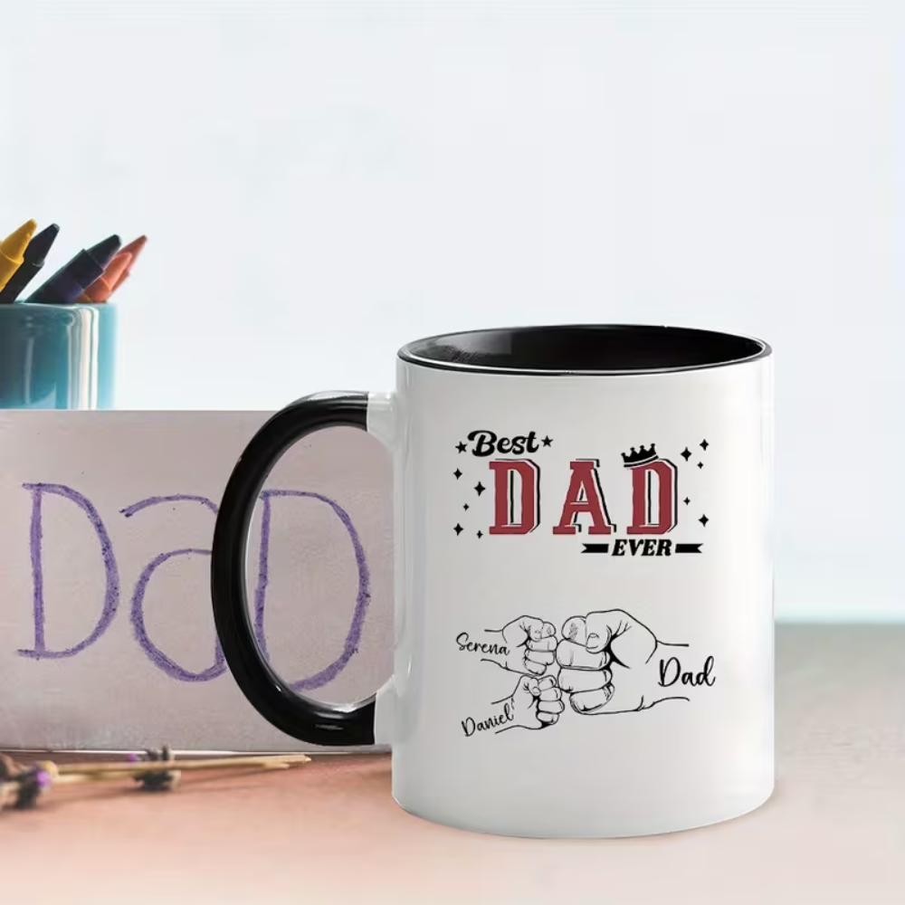 Personalized Photo Coffee Mug for Dad Custom Text Ceramic Drinkware