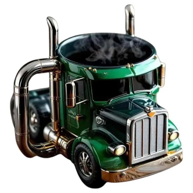 Handcrafted Truck Coffee Mug, Semi-truck Coffee Mugs for Truck Lovers