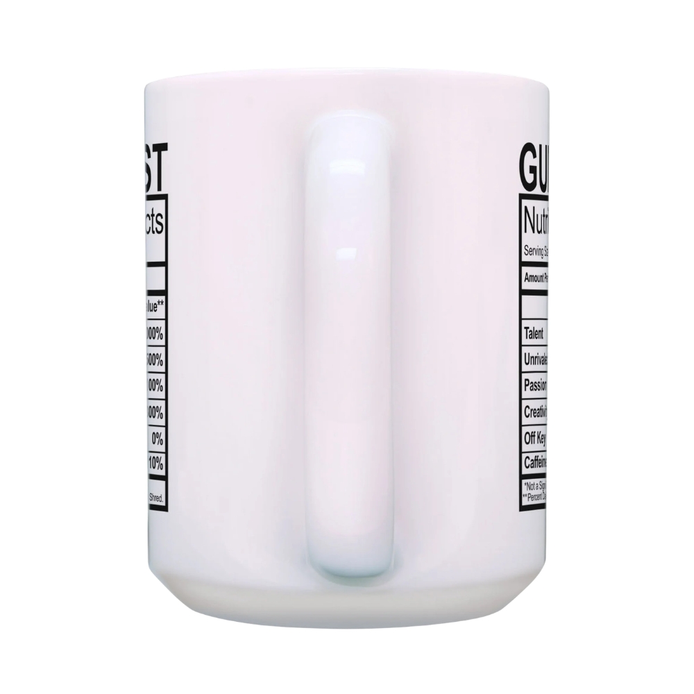 Guitar Mug Guitarist Nutritional Facts Guitar Themed Gifts for Men Coffee Mug