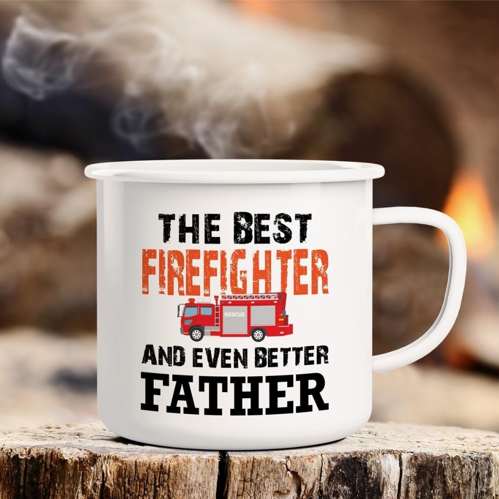 The Best Firefighter and Even Better Father Fireman Hero 16 Oz