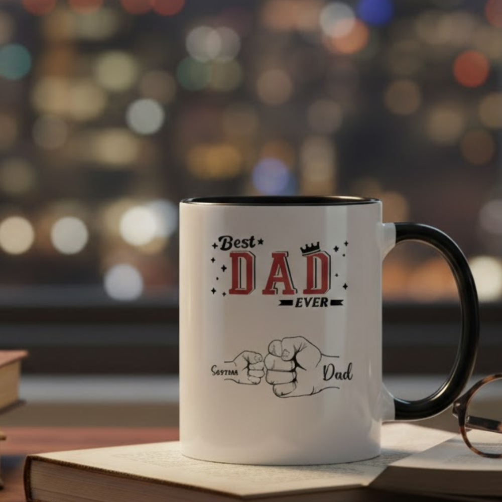 Personalized Photo Coffee Mug for Dad Custom Text Ceramic Drinkware