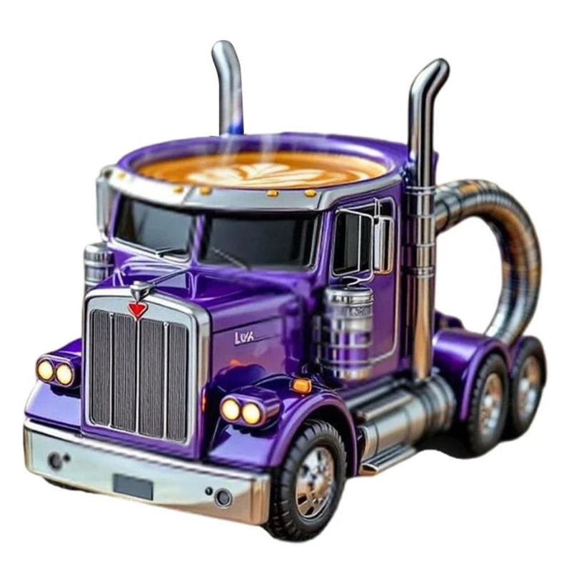 Handcrafted Truck Coffee Mug, Semi-truck Coffee Mugs for Truck Lovers