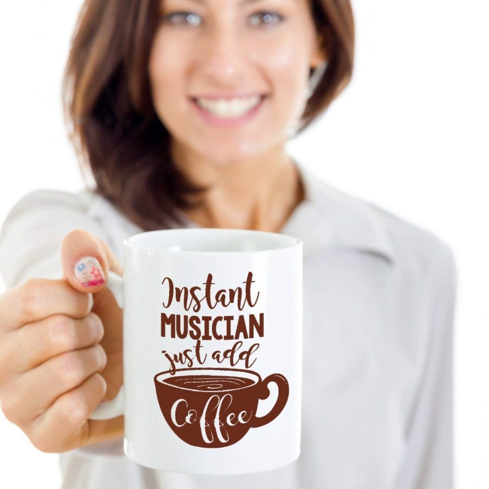 Instant Musician Coffee & Tea Gift Mug Cup For A Pianist, Guitarist, Violinist, Singer, Songwriter