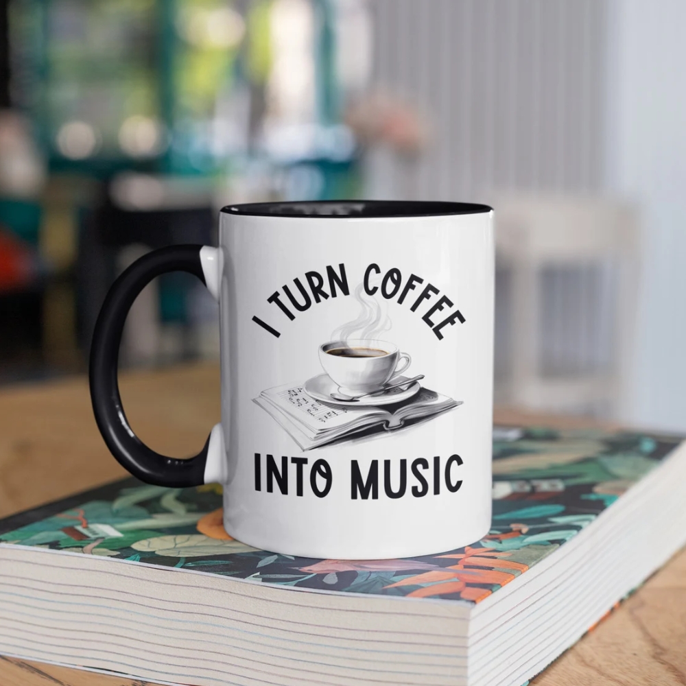 I Turn Coffee Into Music, Funny Music Coffee Cup, Musical Recording Artist
