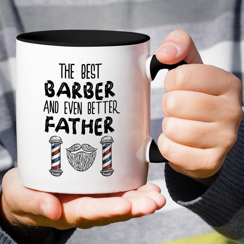 Best Barber Even Better Father Hairstylist Hairdresser 11 Oz Ceramic Coffee Mugs 