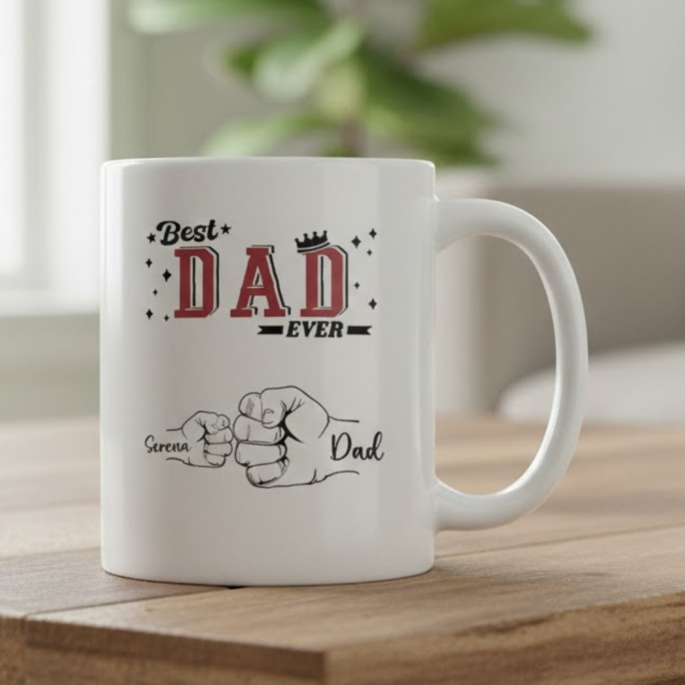 Personalized Photo Coffee Mug for Dad Custom Text Ceramic Drinkware