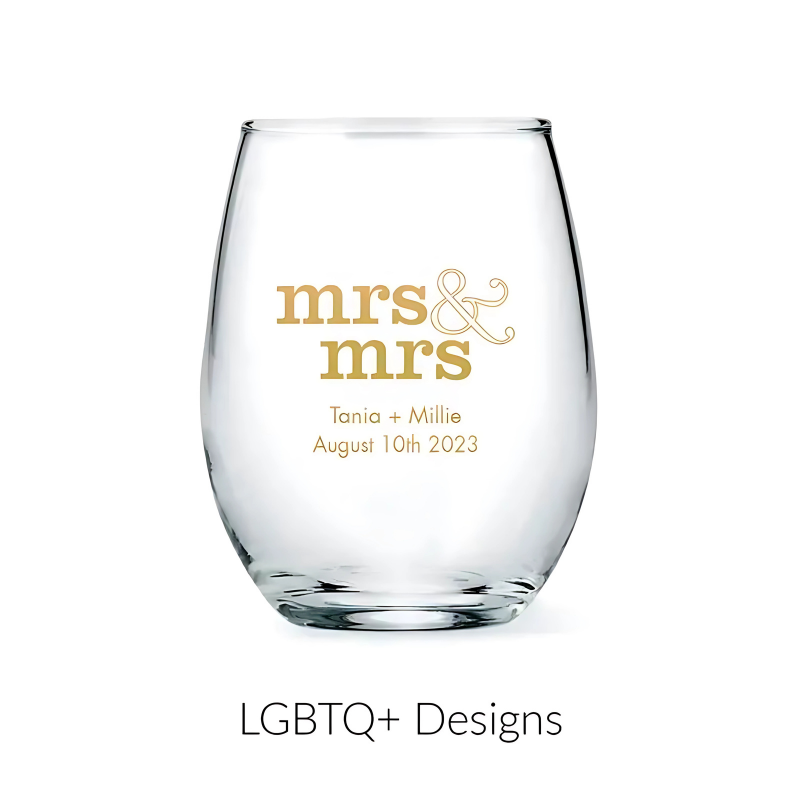 Personalized Stemless Glass Favor-Mineral Mug