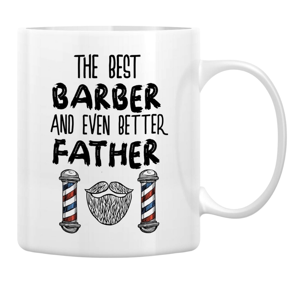 Best Barber Even Better Father Hairstylist Hairdresser 11 Oz Ceramic Coffee Mugs 