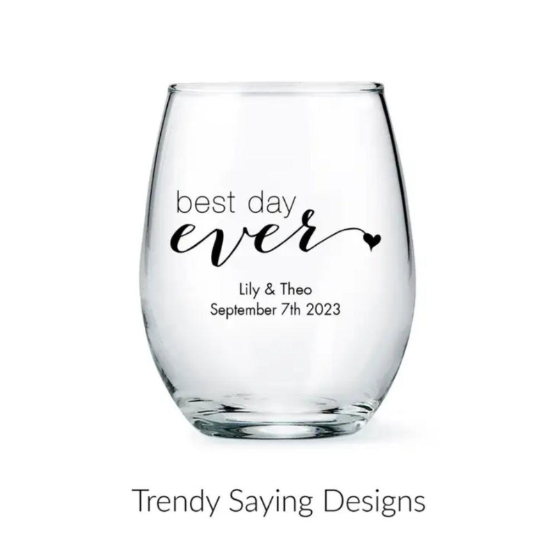 Personalized Stemless Glass Favor-Mineral Mug
